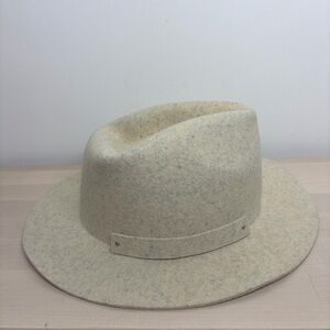 Anthropologie Cream Wool Fedora